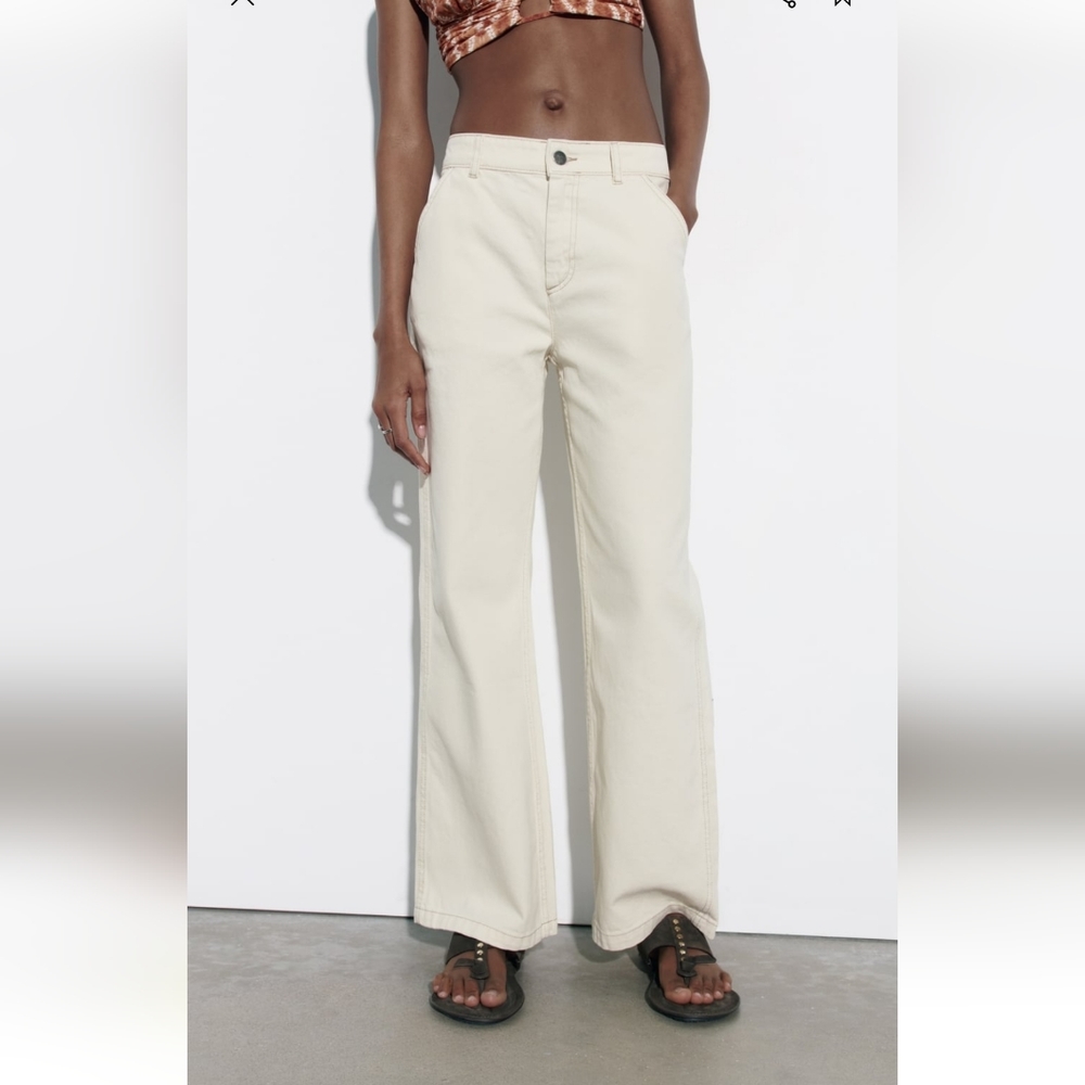🆕️ Zara Ecru Highwaisted Flare Jeans